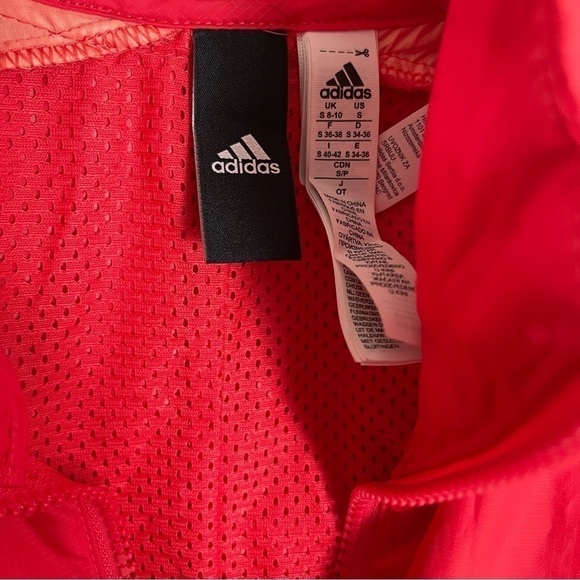 Women’s Adidas Red Orange Zip Up Hoodie Jacket Size Small! - Picture 5 of 8